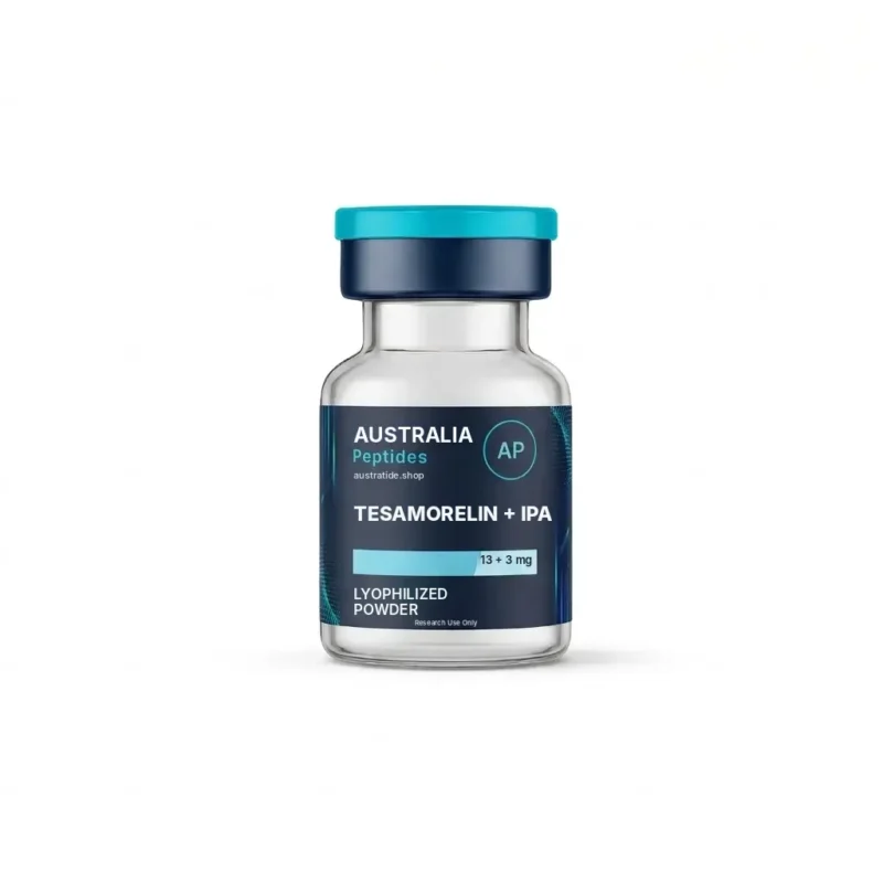 Tesamorelin + Ipamorelin 13mg/3mg research peptide vial – Australia Peptides